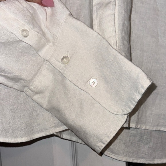 Banana Republic White Linen Button-Up Shirt - Picture 4 of 8